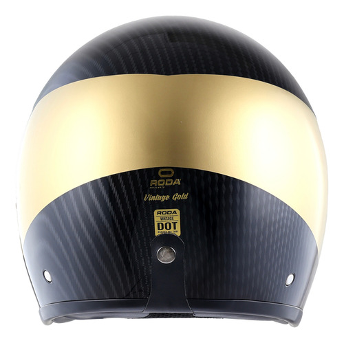 Casco Certificado Fibra Carbon Oro Chopper Retro Cafe Racer