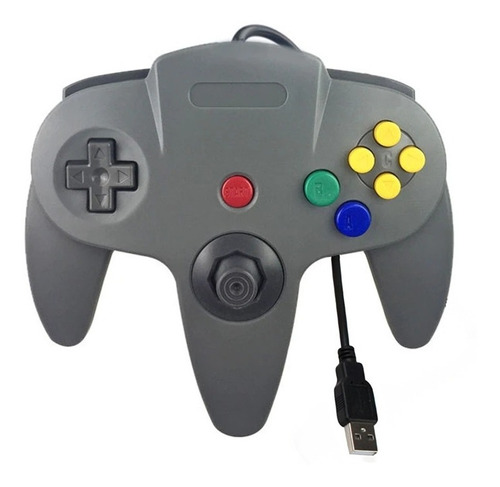 Control Usb Para Pc Mac Raspberry Juegos De Nintendo 64 N64 Color Gris