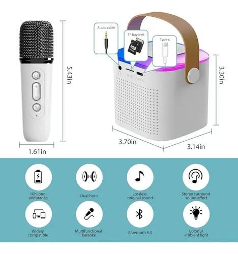 Micrófono De Karaoke Inalámbrico Bluetooth Para Todos Los