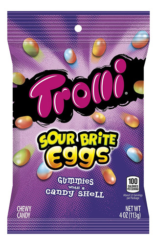 Trolli Sour Brite Eggs Gummy Candy, Bolsa De 4 Onzas, Paquet