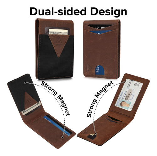Tryangoos Cartera Minimalista Plegable Para Hombre, Cartera