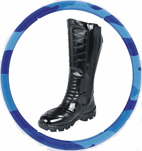 Bota Samu Com C A Padrão Pm, Couro Brilho ***12x S/ Juros***
