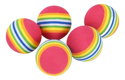 Rainbow Toy Ball Cat Sólido Elástico Ball Pet Products