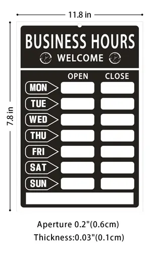 Rótulo De Horario De Negocio, Rótulo De Horario De Ap...