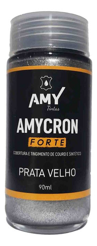 Tinta Para Couro Prata Velho Amycrom Forte 90ml