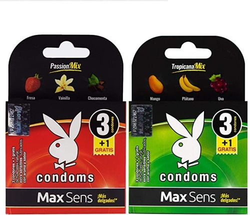 Set 32 Playboy Condoms Maxsens-passion/tropicana Aroma-sabor