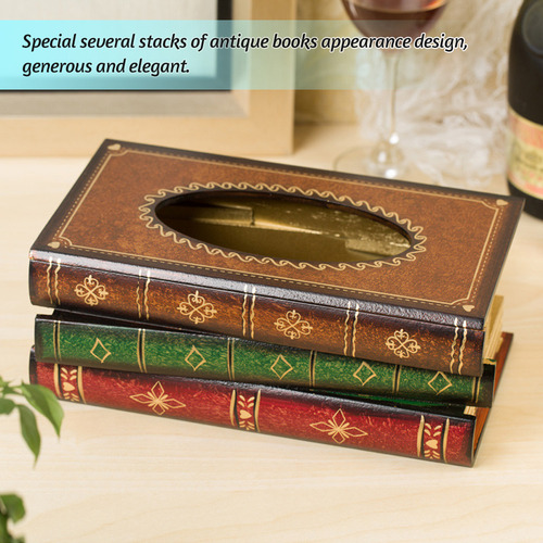 ~ Elegante Servilletero Y Caja De Pañuelos Estilo Libro