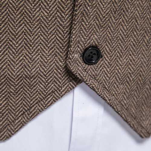 Chaqueta De Solapa Vintage For Hombre Chaleco De Tweed De