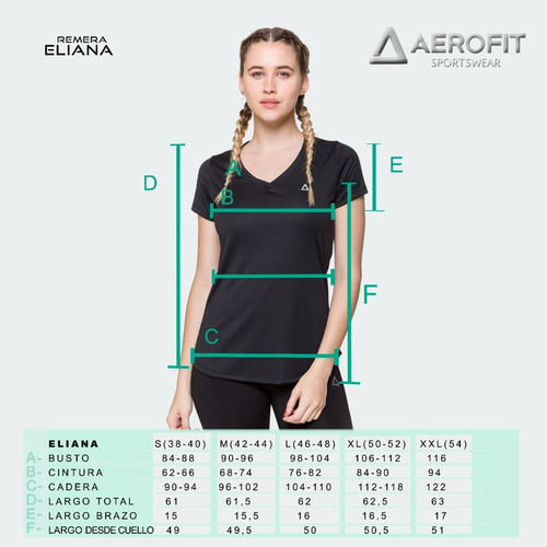 Imagen 5 de 5 de Outlet Remera Lina Polycotton Escote En V - Aerofit Sw