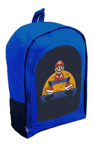 Mochila Azul Infantil  Nena Nene Mario Bros Tt31