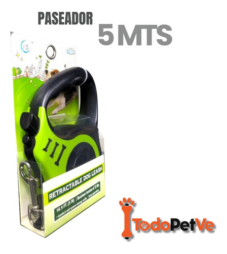 Correa Paseador Retráctil Perro Mascota 5 M Automatico Paseo