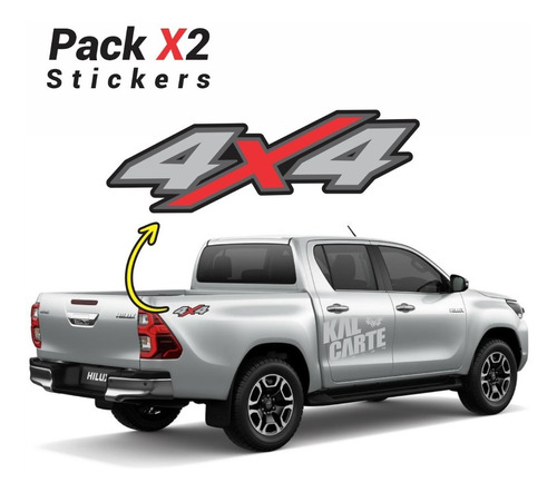 Sticker 4x4 Toyota Hilux Pick Up 2016 - 2022 Por 2 Unidades