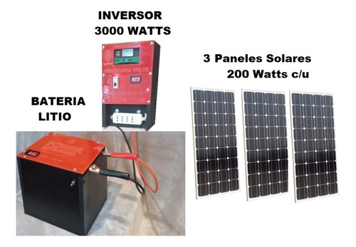 Kits Solar 3000w Litio Básico Premium Generador