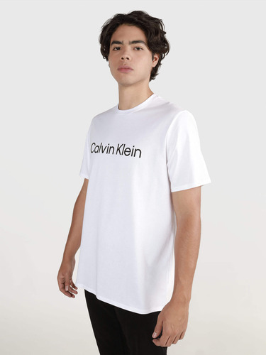 Playera Blanca De Cuello Redondo Para Hombre Calvin Klein