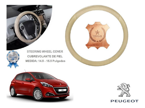 Funda Cubrevolante Beige Piel Peugeot 208 2016