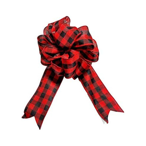 Large - Red/black Buffalo Plaid - Christmas Winter - Ad...