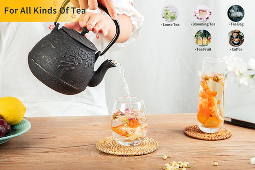 Tetera Toptier De Hierro Fundido Japonés De 950 Ml, Color Ne