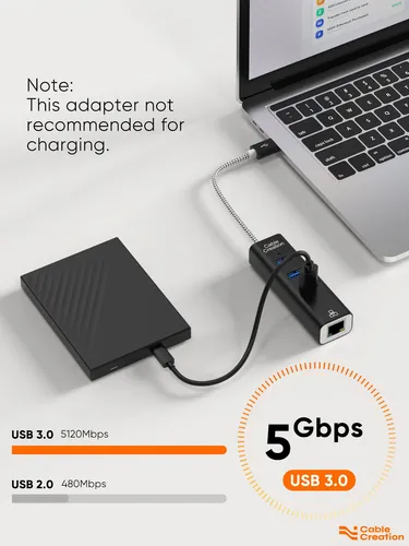 Adaptador Usb A Ethernet Cablecreation Hub Usb 3.0 De 3 Puer