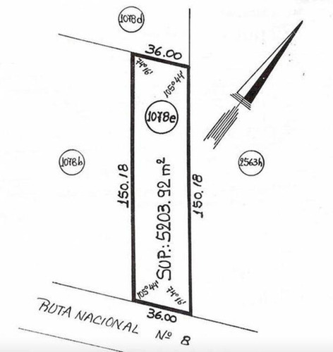 Lote Ruta 8 Frente A Hebraica Con 36m De Frente