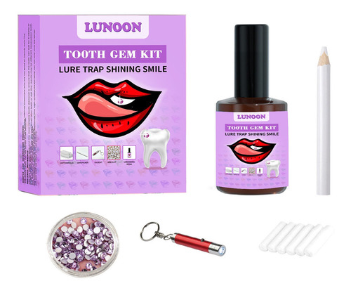 Juego De Decoración De Cristal De Dientes 4k Con Lámpara De
