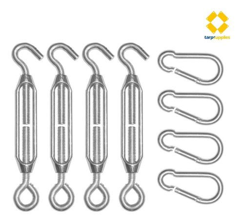 4 Tensor 5/16x3 1/2 Bandola Kit Para Instalar Malla Sombra