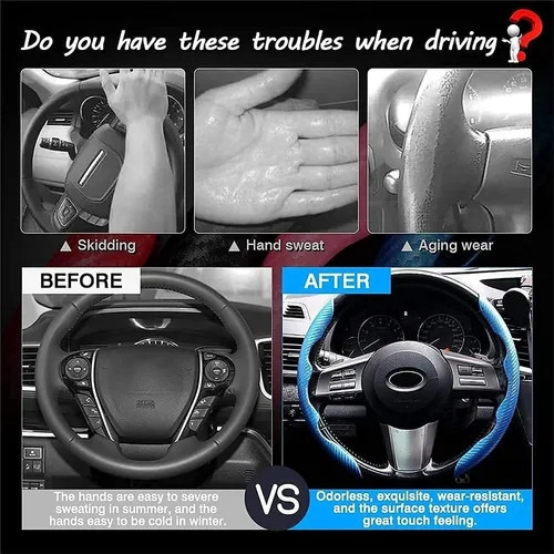 2 Pares De Fundas Para Volante De Coche Antideslizantes Y Có