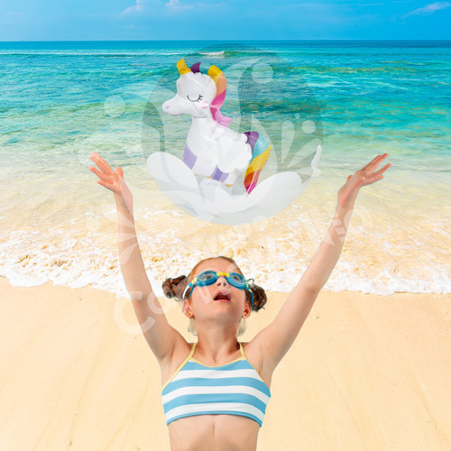 Pelota Inflable Playa Alberca Unicornio Verano Juego Acuatic