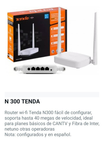Router Wifi Tenda N300 // 300 Mbps (menu En Español)