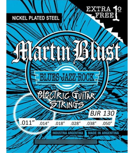 Cuerdas Guitarra Eléctrica Martin Blust Bjr130 Encordado 011