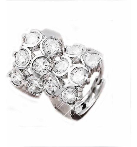 Aros Bellos Huggies Con Cubics Zirconia Blanco