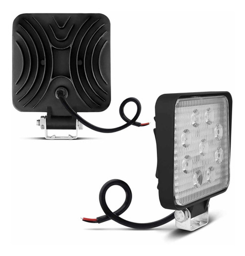 Farol Universal Quadrado Milha 9 Leds 12v/27w Carro Off Road