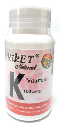 Vitamina K Riket Natural 30 Capletas Sabor Sin Sabor