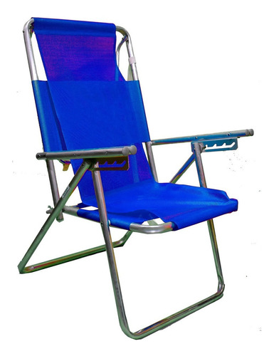 Sillon Reposera Sousa Alto Aluminio 1 PuLG 5 Posc Coversol Color Azul