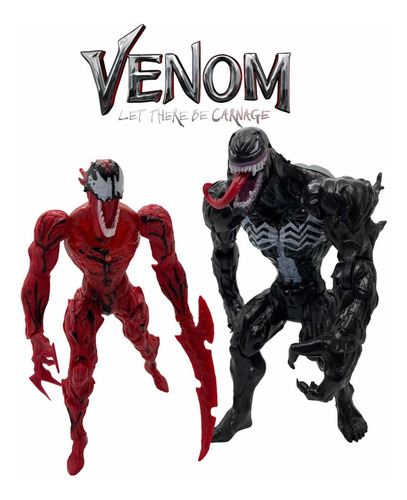 Set Muñecos Articulados X2 Venom Pelicula + Accesorios Unico