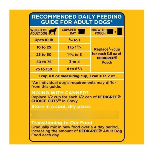 Pedigree Nutricion Completa Sabor A Pollo Asado, Arroz 50 Lb