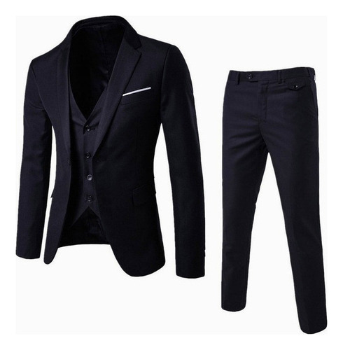 Blazer De Boda De Fiesta Slim-fit De Tres Piezas Para Hombre