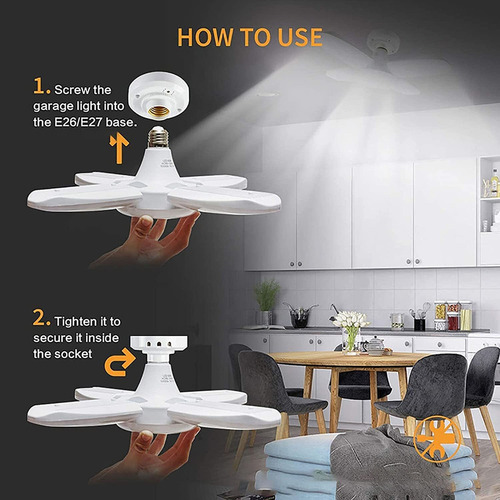 Luzes De Garagem Led - Luzes De Garagem Reguláveis Teto, 28w