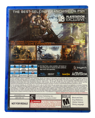 Call Of Duty: Black Ops Iii, Activision,playstation 4 (Reacondicionado)