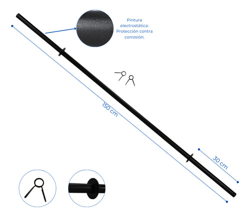 Kit Pesas 50lb Barra Recta 150cm Mancuernas Y Discos Negro