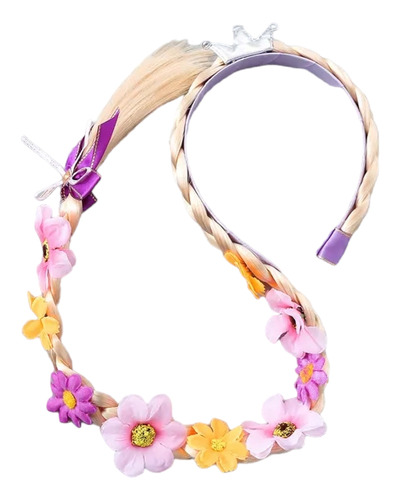 Accesorios Princesa Trenza Flores Rapunzel Hermosa! Diadema 