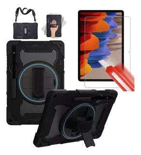 Funda Armor + Mica D Vidrio Para Samsung Tab S7 Fe Sm-t730