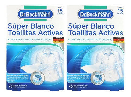 Pack Super Blanco Toallitas Activas Sin Cloro Dr. Beckmann