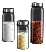 Comprar Set De 3 Condimenteros Tapa De Acero S1
