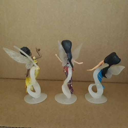 Fadas Tinker Bell Disney Trio Miniatura + 4 Fadas De Brinde (Usado)