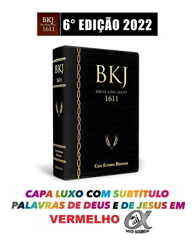 Bíblia De Estudo King James - Bkj 1611 Preta Editora Bv Book