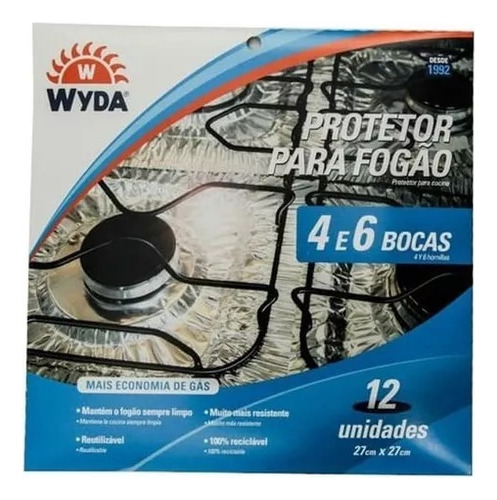 Kit C/ 12 Unidades De Protetor Para Fogão 4 E 6 Bocas Wyda