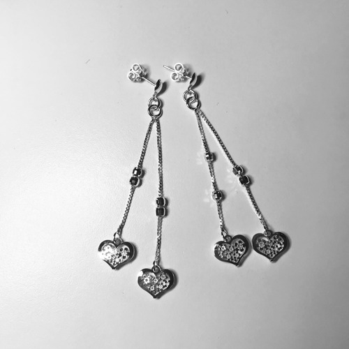 Aretes Corazón Colgante De Plata 925 + Baño Plata Pura