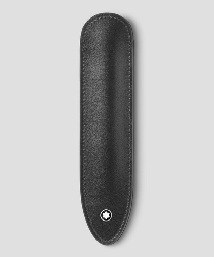 Portapluma Montblanc Cuero Suave Grabado 1 Pza Negro Negro