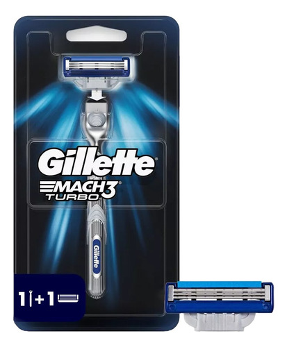 Máquina Afeitar Gillette Mach3 Turbo Recargable + Cartucho