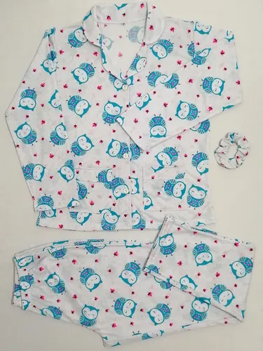 Pijama Camisa Botones Pantalón Moña Mujer Algodón